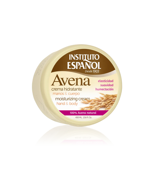Barattolo di crema corpo alla farina d'avena Instituto Español - 400 Ml.