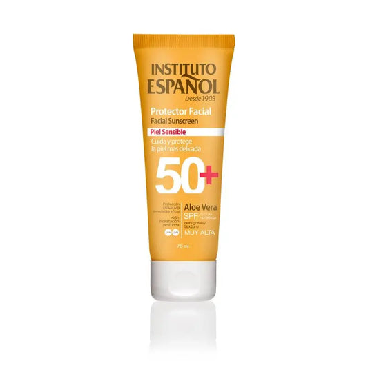 Instituto Español Tubo di protezione del viso per pelli sensibili Spf50+ 75 Ml