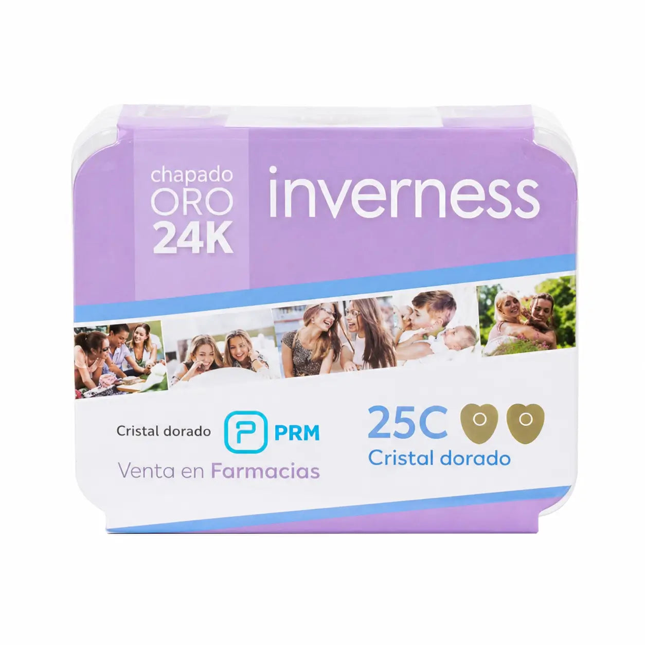 Inverness Coppia di orecchini 25C 24K a forma di cuore dorato