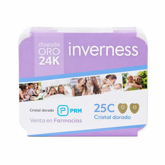 Inverness Coppia di orecchini 25C 24K a forma di cuore dorato