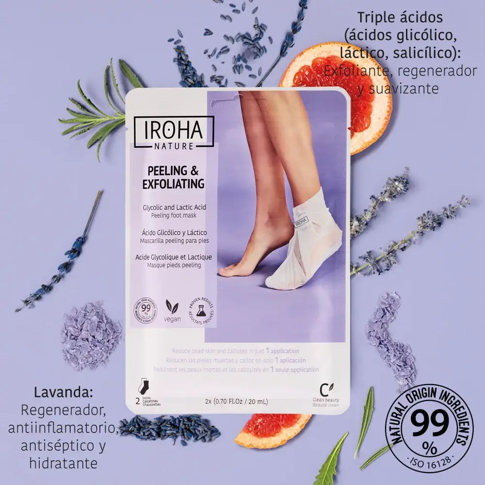 Iroha Nature Corporal Socks Maschera e scrub peeling ed esfoliante, 20 Ml