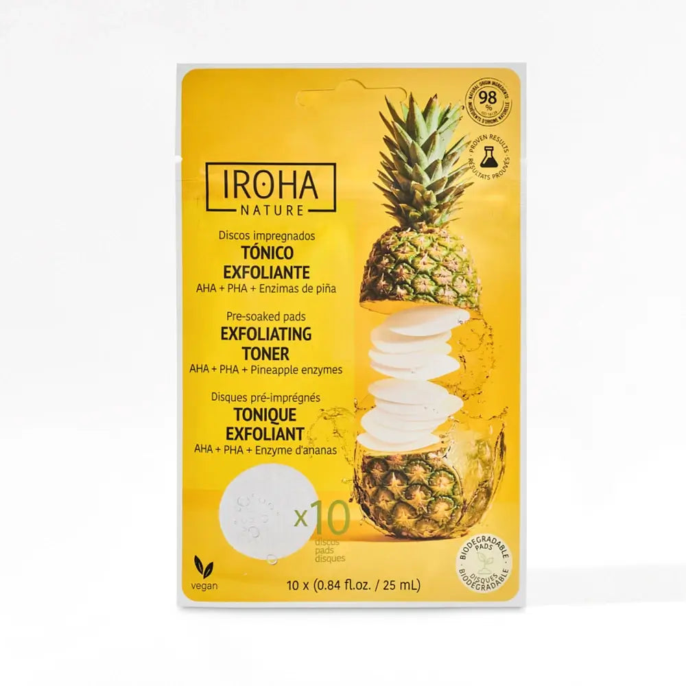 Iroha Nature Dischi esfolianti tonificanti, 10 pezzi.