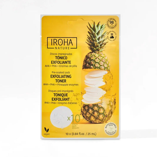 Iroha Nature Dischi esfolianti tonificanti, 10 pezzi.