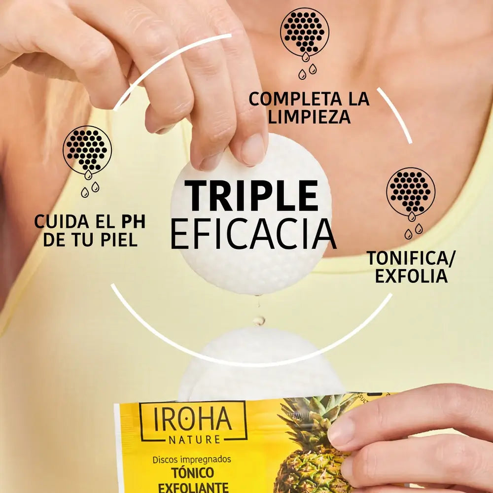 Iroha Nature Dischi esfolianti tonificanti, 10 pezzi.