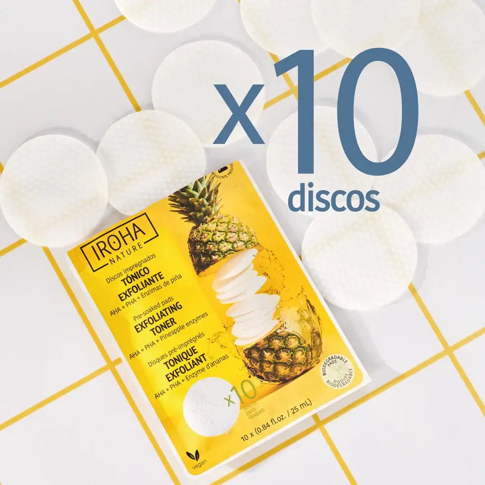 Iroha Nature Dischi esfolianti tonificanti, 10 pezzi.