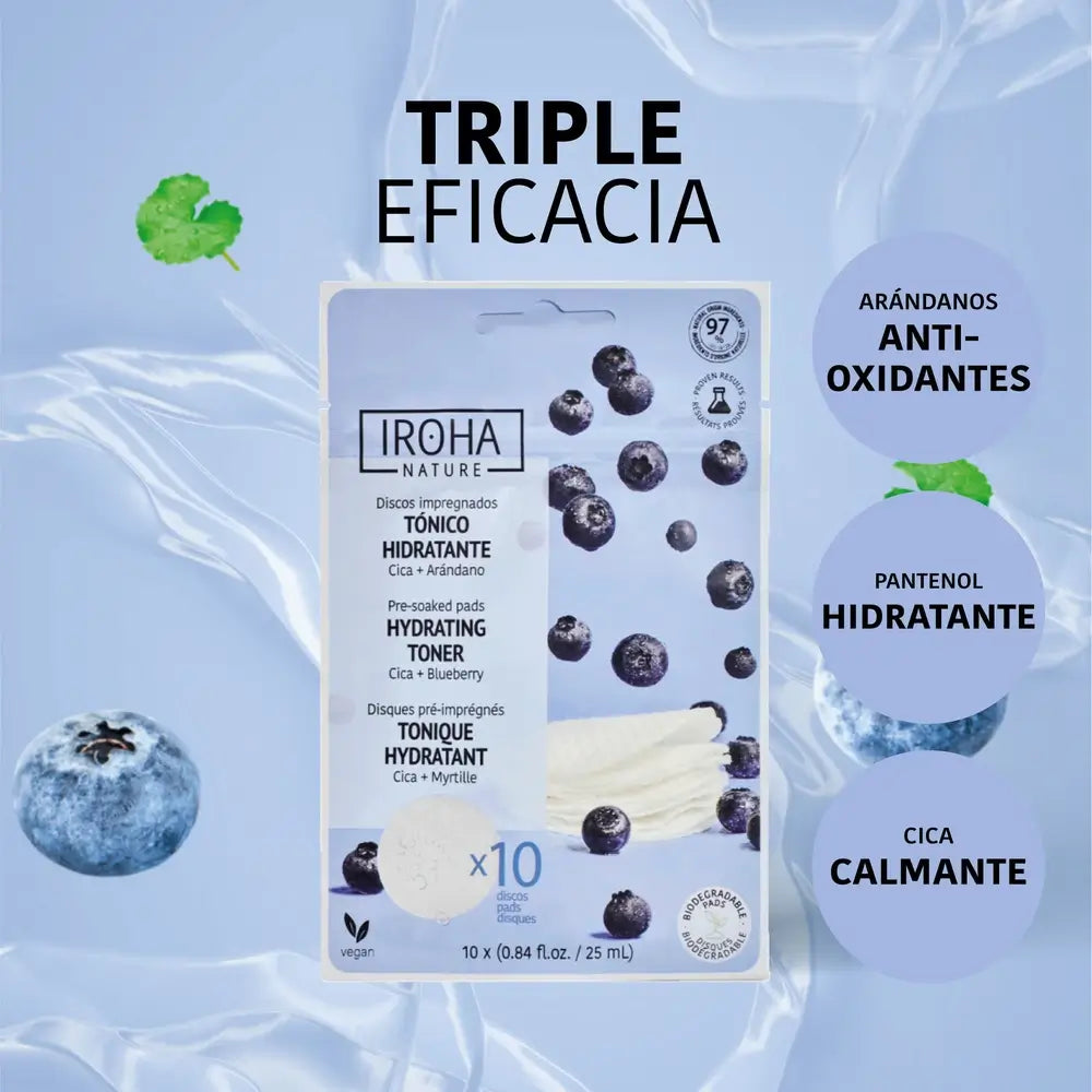 Iroha Nature Dischetti tonici idratanti, 10 pz.