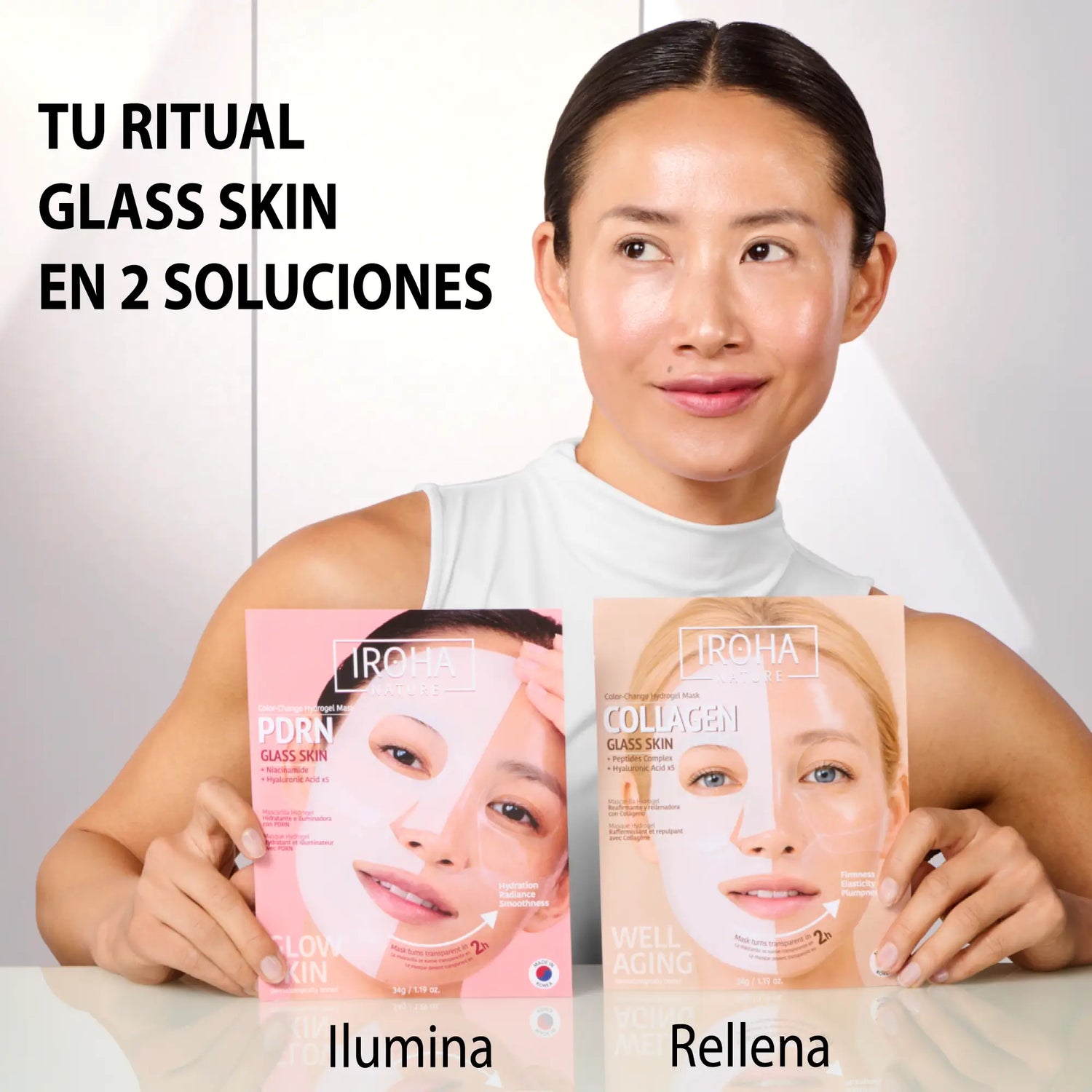 Iroha Nature Iroha Nature Maschera idrogel per pelle di vetro con collagene, 2 g