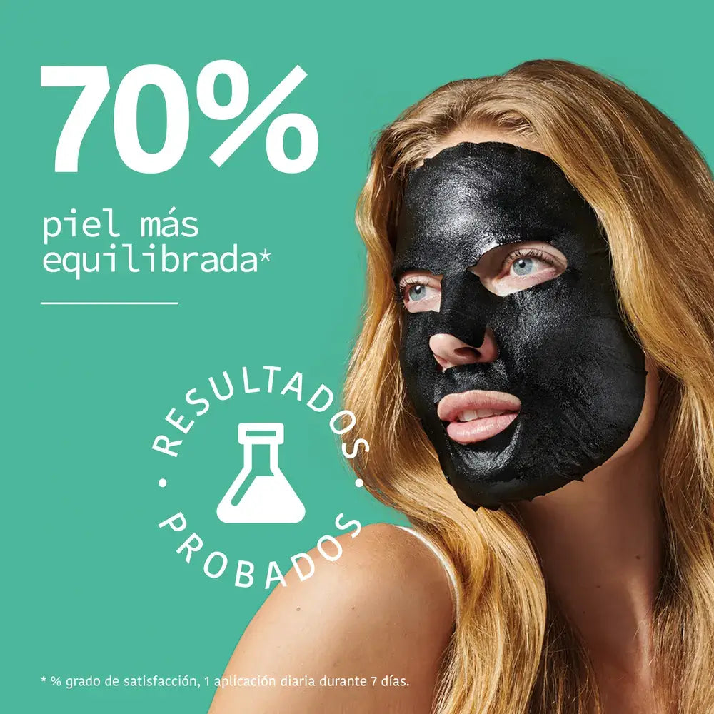 Iroha Nature Maschera di tessuto equilibrante per il viso - Carbone , 23 ml