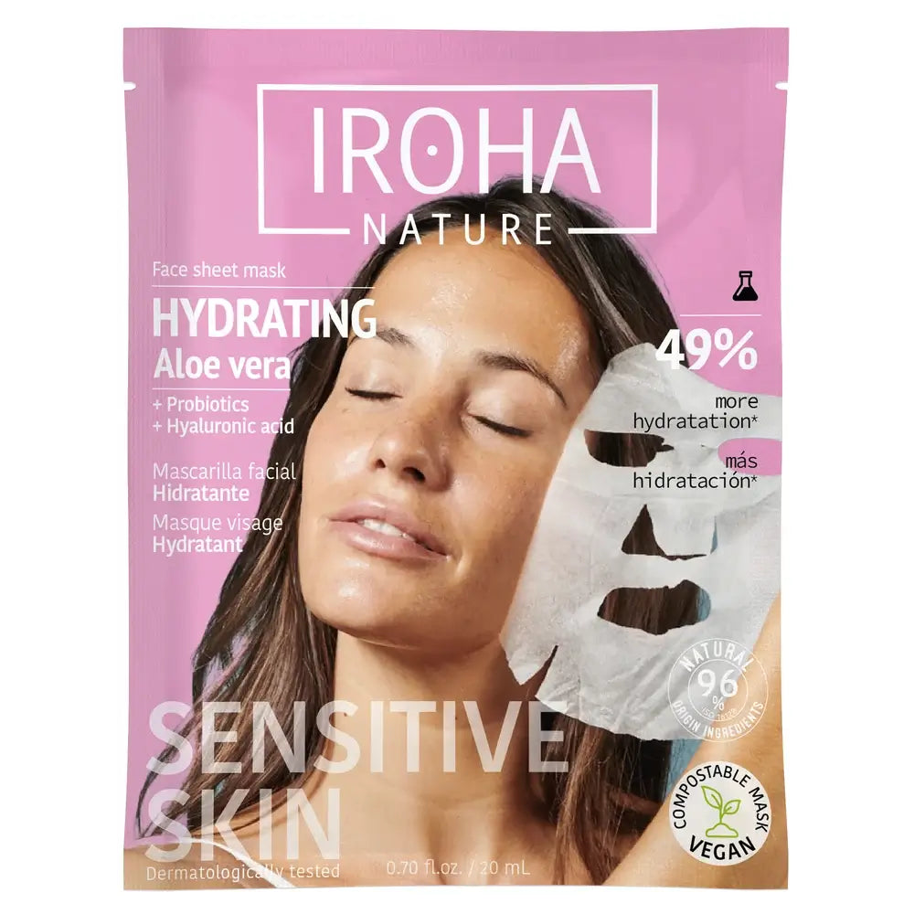 Iroha Nature Maschera idratante per il viso - Aloe Vera , 20 ml