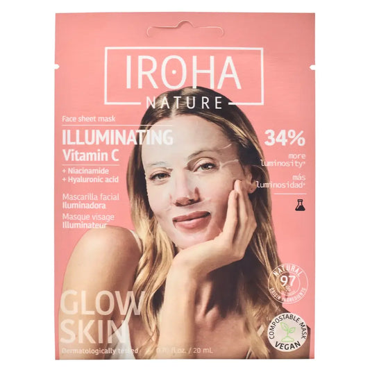 Iroha Nature Maschera illuminante per il viso - Vitamina C , 20 ml
