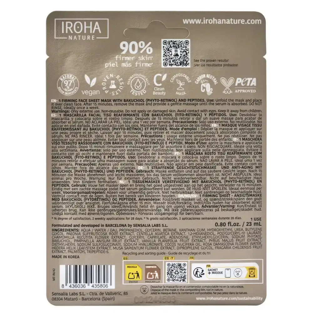 Iroha Nature Maschera rassodante per il viso - Fito Retinolo, 23 ml