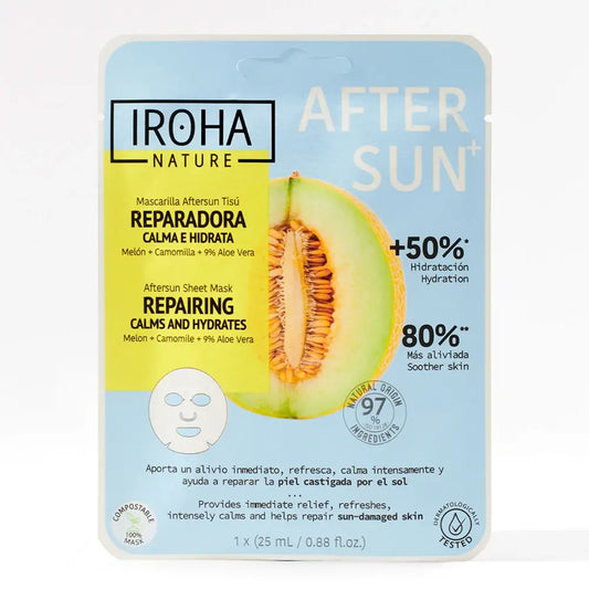 Iroha Nature Natural Extracts Maschera viso riparatrice doposole, 20 Ml