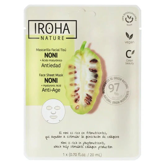Iroha Nature Natural Extracts Noni Maschera viso anti-età, 20 Ml