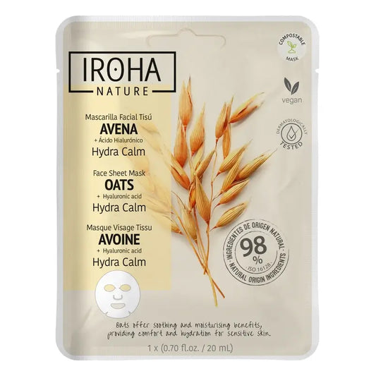 Iroha Nature Estratti Naturali Maschera Idratante Lenitiva con Avena , 20 ml