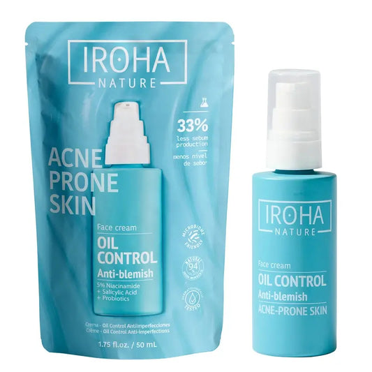 Iroha Nature Crema seboregolatrice anti-imperfezioni per pelli grasse, 50 ml