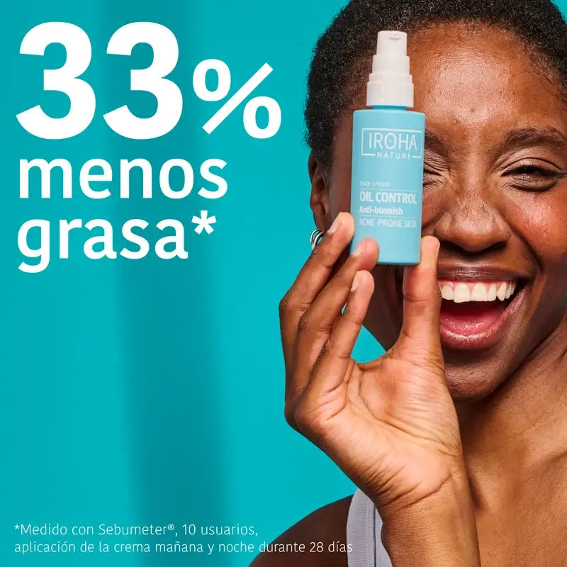 Iroha Nature Crema seboregolatrice anti-imperfezioni per pelli grasse, 50 ml