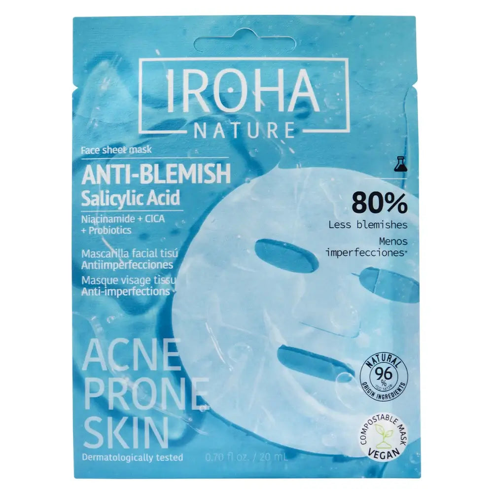 Iroha Nature Maschera viso anti-imperfezioni per pelle grassa, 20 Ml