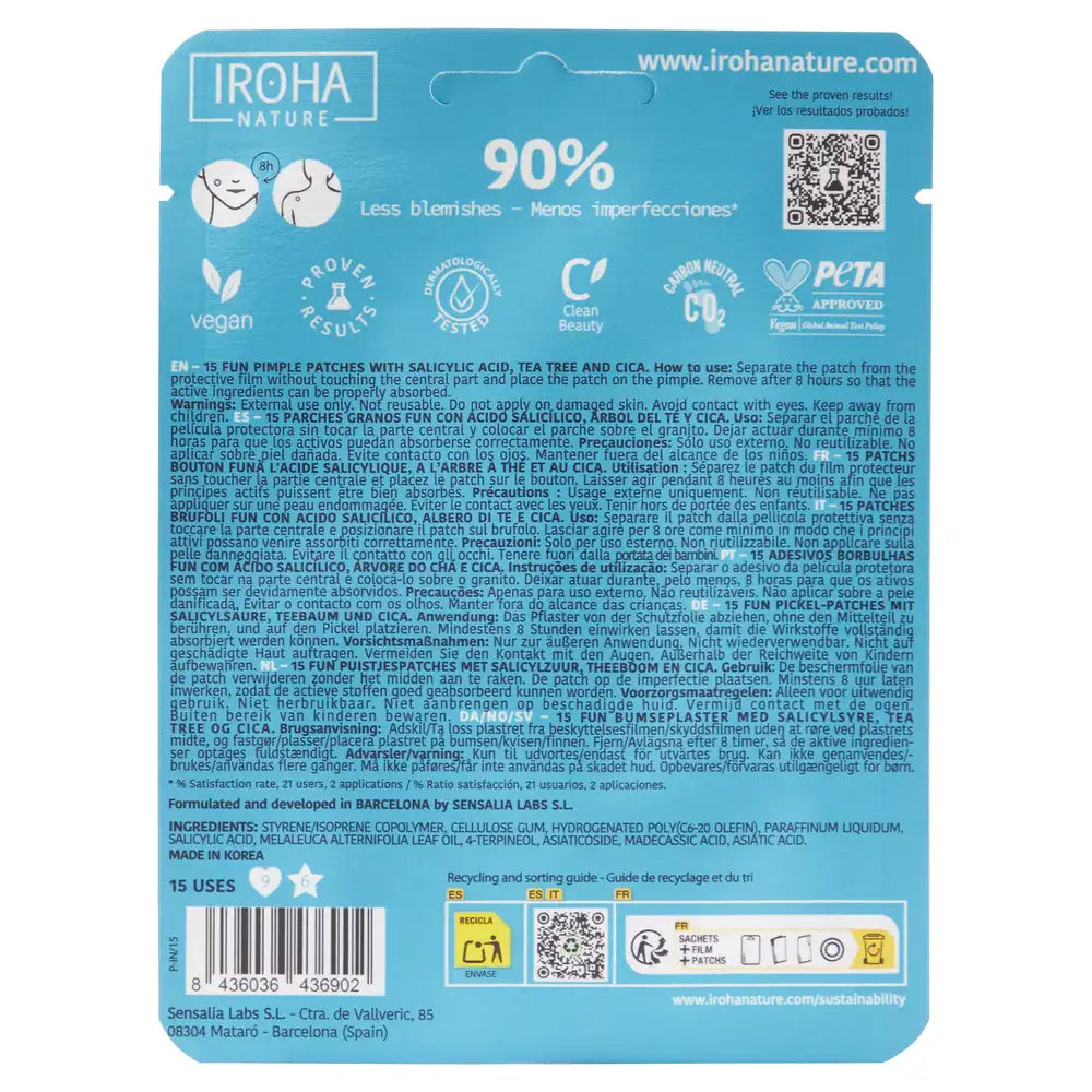 Iroha Nature Cerotti per pelle grassa Granos Fun, 15 unità