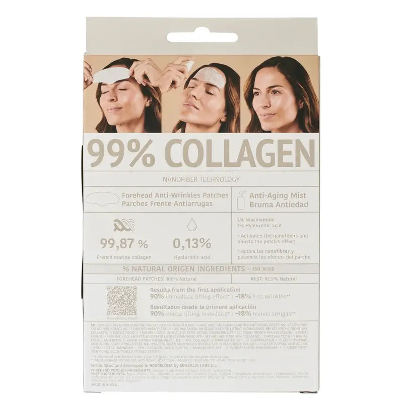 Iroha Nature Cerotti per la fronte al 99% di collagene (3 pezzi + 1 nebbia) , 3 paia