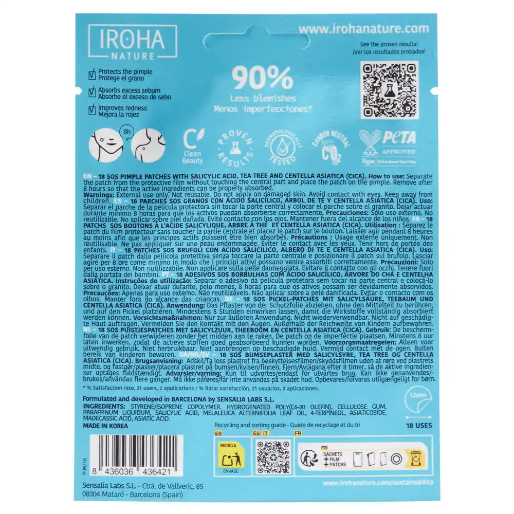Iroha Nature Sos Cerotti Brufoli - Acido Salicilico, 18 pz.