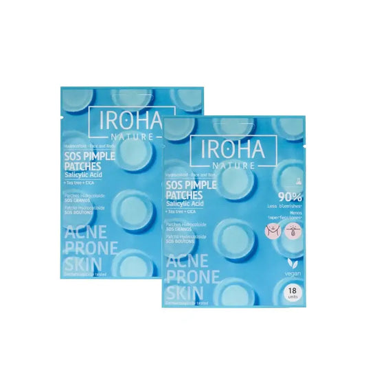 Iroha Nature Cerotti SOS per i brufoli all'acido salicilico, confezione da 2