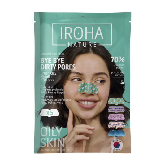 IROHA NATURE Strisce per il naso BYE BYE Dirty Pores - Pulizia profonda (5 pezzi)