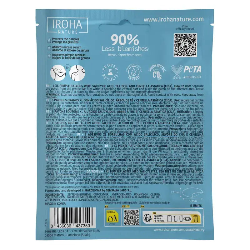 Iroha Nature Xl Patch per brufoli, 5 unità
