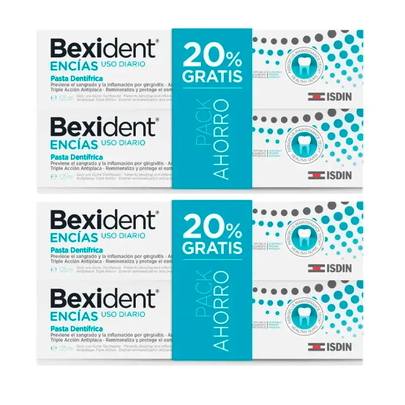 Isdin Bexident Gum Paste Confezione 4 x 125 Ml