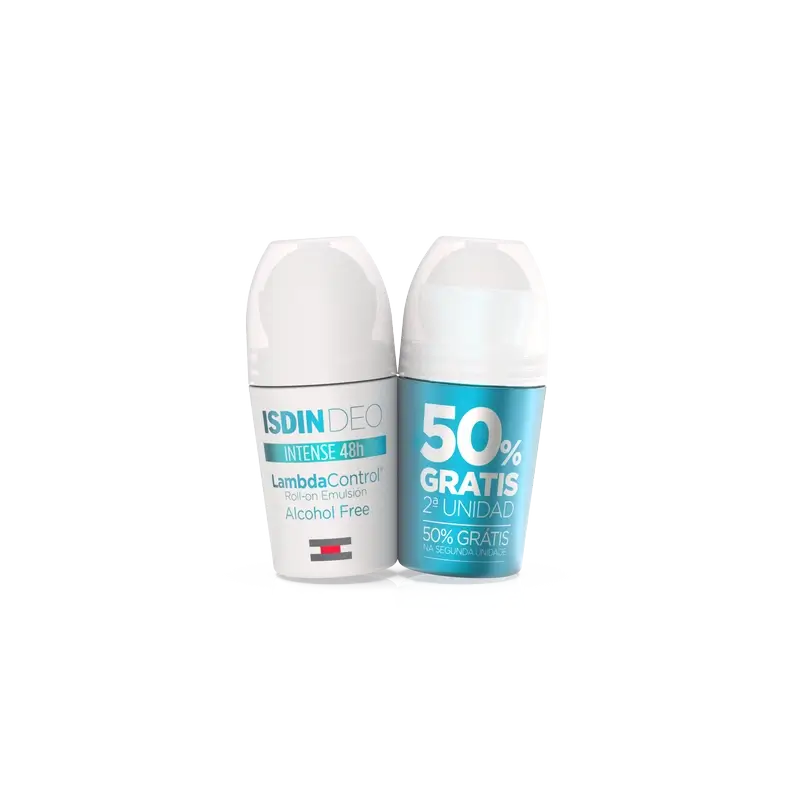 Isdin Lambda Control Duplo Deodorante Roll-On Emulsione Senza Alcool 2 x 50 Ml