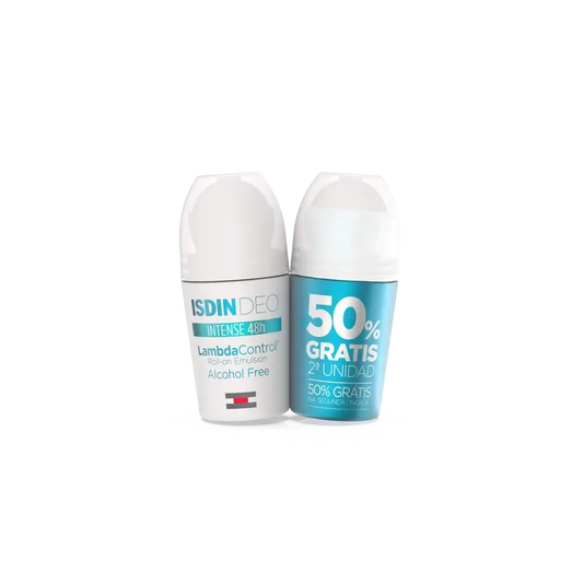 Isdin Lambda Control Duplo Deodorante Roll-On Emulsione Senza Alcool 2 x 50 Ml