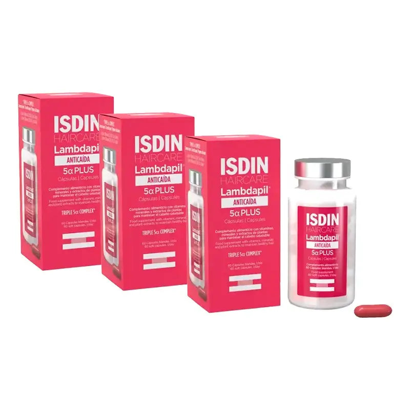 Isdin Lambdapil 5 Alfa Plus Capsule, Confezione 3 x 60 Unità