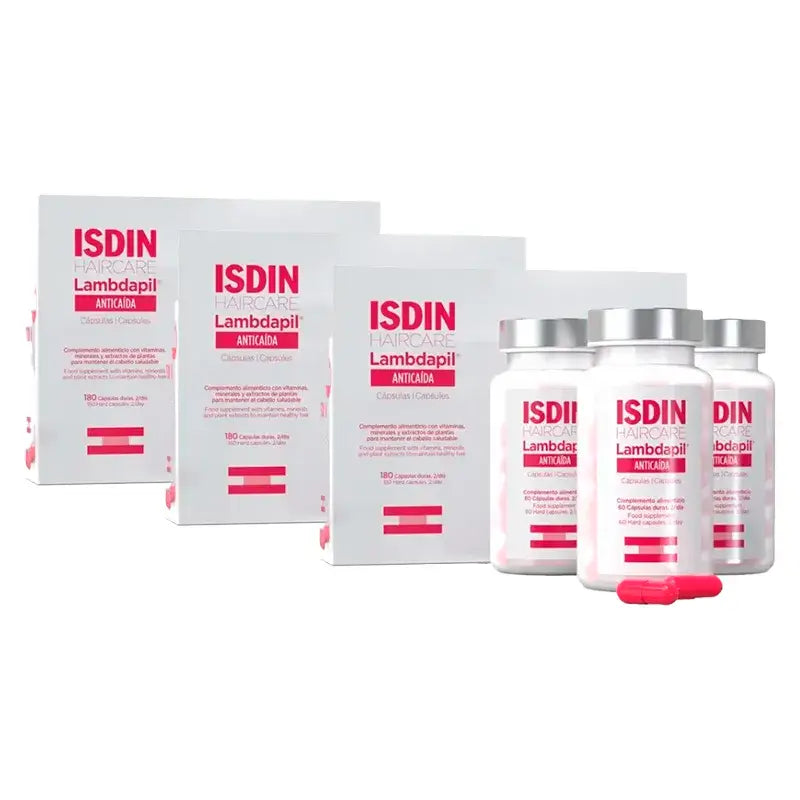 Isdin Lambdapil Anticaida Capsule, Confezione 3 x 180 Unità