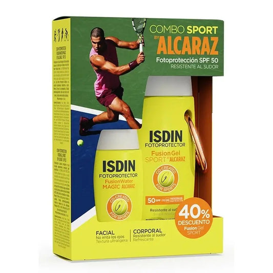Isdin Pack By Alcaraz Fusion Water Magic + Sport Gel 40% di sconto, 2 unità