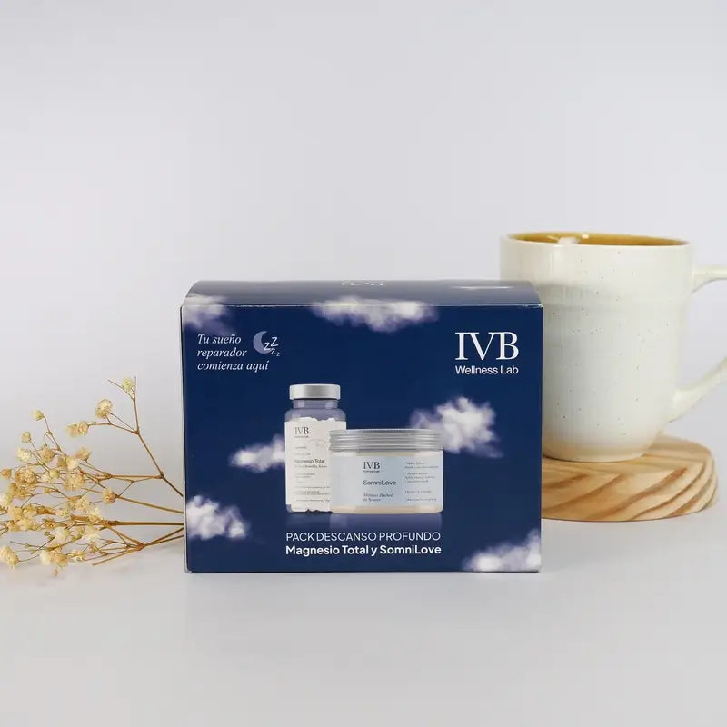 Ivb Wellness Lab Pacchetto riposo profondo, Magnesio totale, 60 capsule + SomniLove, 180 g