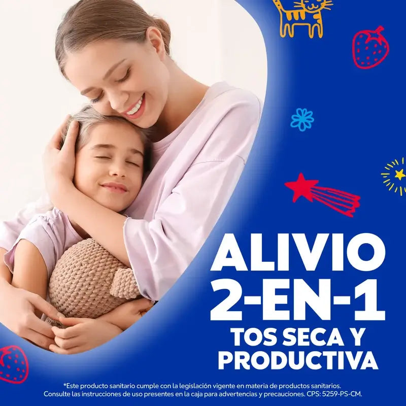 Vicks Formula Natura Sciroppo per la tosse per bambini al gusto di miele e fragola, 140 ml