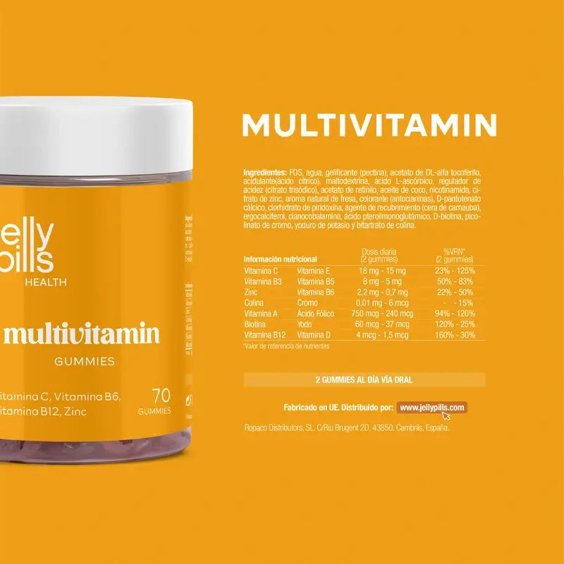 Pillole di gelatina multivitaminiche , 70 gommine