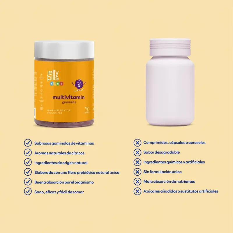 Pillole di gelatina multivitaminiche per bambini , 70 gommine