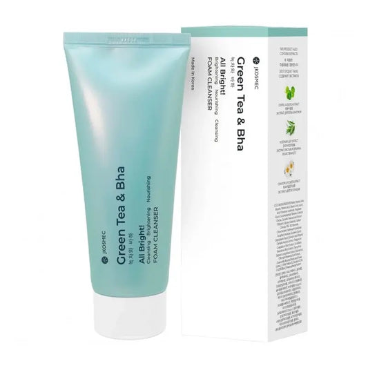 Jkosmec All Bright Tè verde e Bha Schiuma detergente , 180 ml