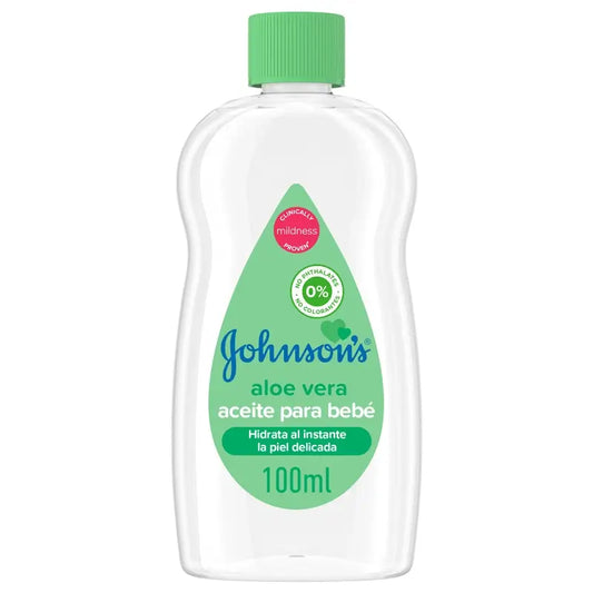 Johnson's Baby Aloe Vera Oil, idrata e nutre istantaneamente, 100ml