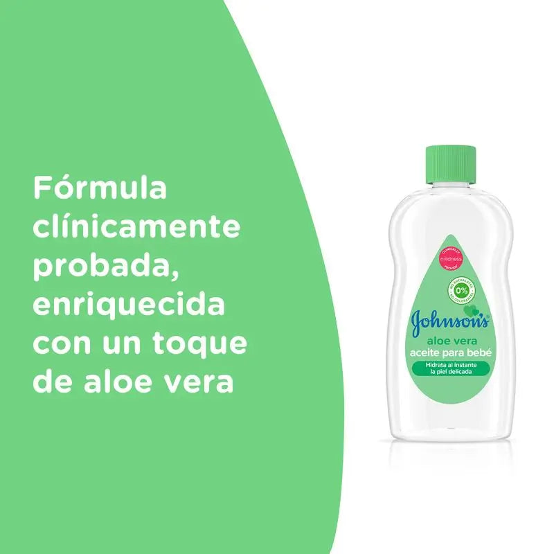 Johnson's Baby Aloe Vera Olio istantaneo idratante e nutriente, 500ml