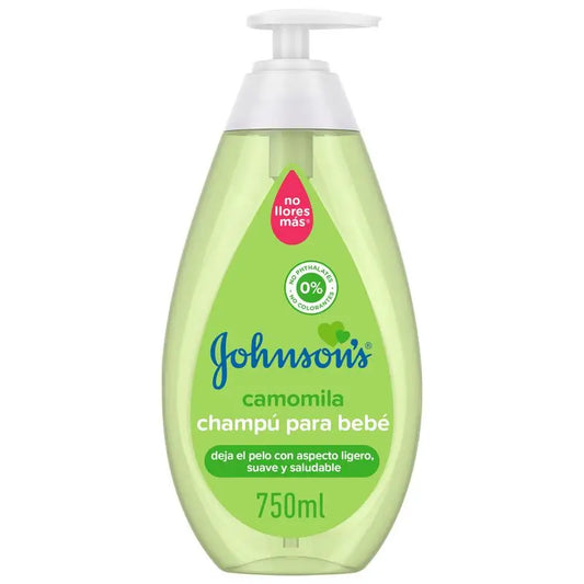 Johnson's Baby Chamomile Shampoo, uso quotidiano, deterge e lenisce, senza solfati, per tutta la famiglia, 750ml