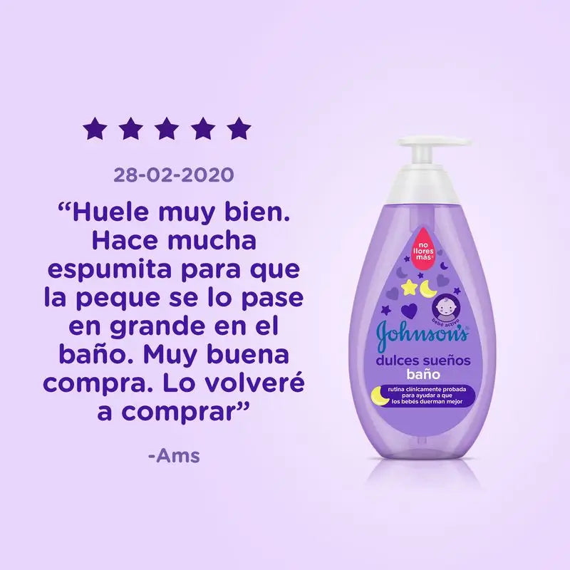 Johnson's Baby Sweet Dreams Gel da bagno per la cura della pelle, uso quotidiano, 750 ml