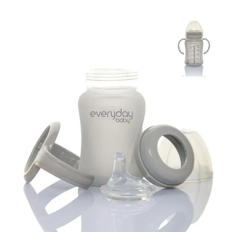 Joykids Tazza da allenamento in vetro da 150 ml, grigio, per tutti i giorni.