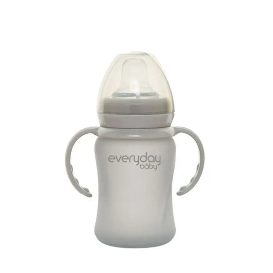 Joykids Tazza da allenamento in vetro da 150 ml, grigio, per tutti i giorni.