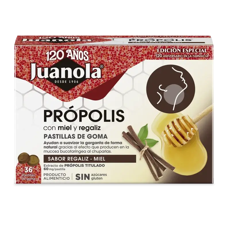 Miele di liquirizia Juanola Propolis 72Gr, 36 unità