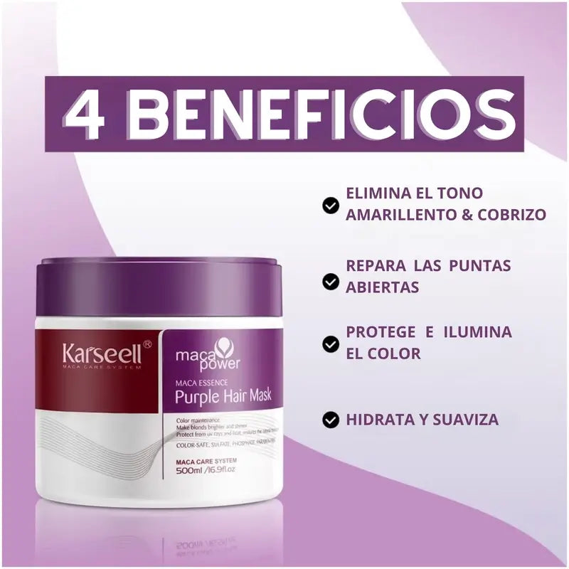 Karseell Maschera per capelli viola , 500 ml