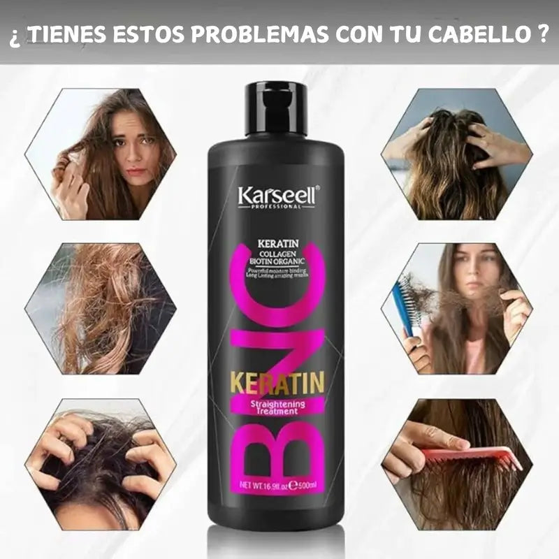 Karseell piastra per capelli alla cheratina bianca, 500 ml