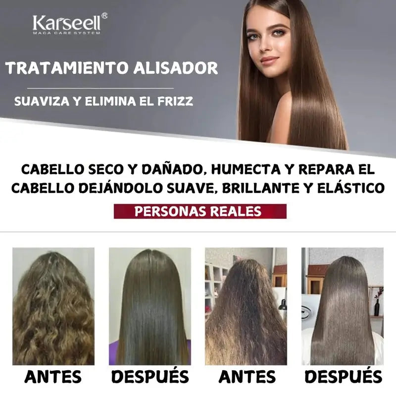Karseell piastra per capelli alla cheratina bianca, 500 ml