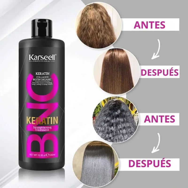 Karseell piastra per capelli alla cheratina bianca, 500 ml