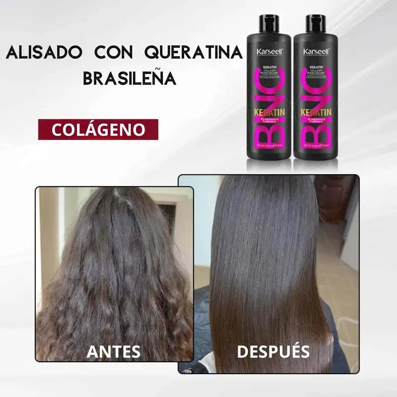 Karseell piastra per capelli alla cheratina bianca, 500 ml